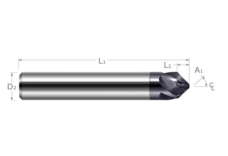 SK0514585-US20260702-105043-0 Harvey Tool 888808-C3 Chamfer Cutter 1/8 in Diameter Cutter Head 120 deg Included Angle - Image 1