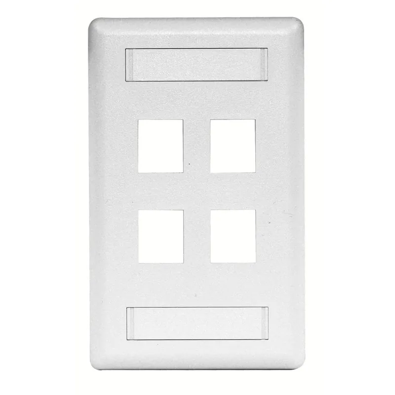 Hubbell IFP14W HUB PLATE, WALL, FLUSH, 1-G, 4 PORT
