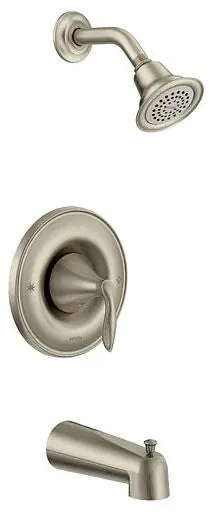 SK0515095-US20260702-105043-0 Moen T2133EPBN Eva Posi-Temp Tub and Shower Trim Kit with Eco-Performance Showerhead in Brushed Nickel (Valve Sold Separately) - Image 1