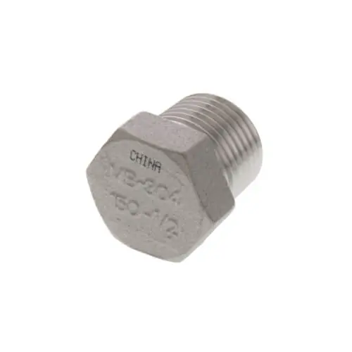 Merit Brass K417H-08 Hex Head Pipe Plug, 1/2 in Nominal, MNPT End Style, 150 lb