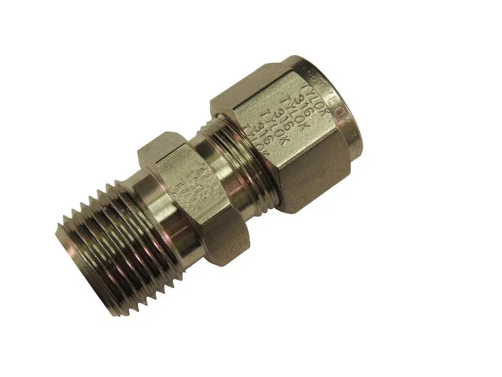 SK0515901-US20260702-105043-0 Tylok B-6-DMC-8 CBC-Lok® 3/8 x 1/2 in. OD Tube x MPT Brass Connector - Image 1