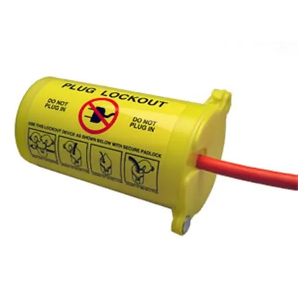 SK0515975-US20260702-105043-0 Brady 45842 3-In-1 Plug Lockout - Yellow - Image 1