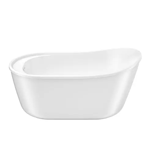 MAAX 106997-000-002 Maax Finlay 58 inch x 32 inch x 27 inch Acrylx Freestanding Soaking Bathtub, End Drain, White