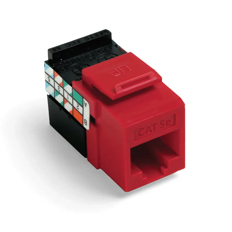 Leviton 5G108-RC5 Category 5E Crimson Red Plastic 1-Piece Channel Rated UTP Jack Connector