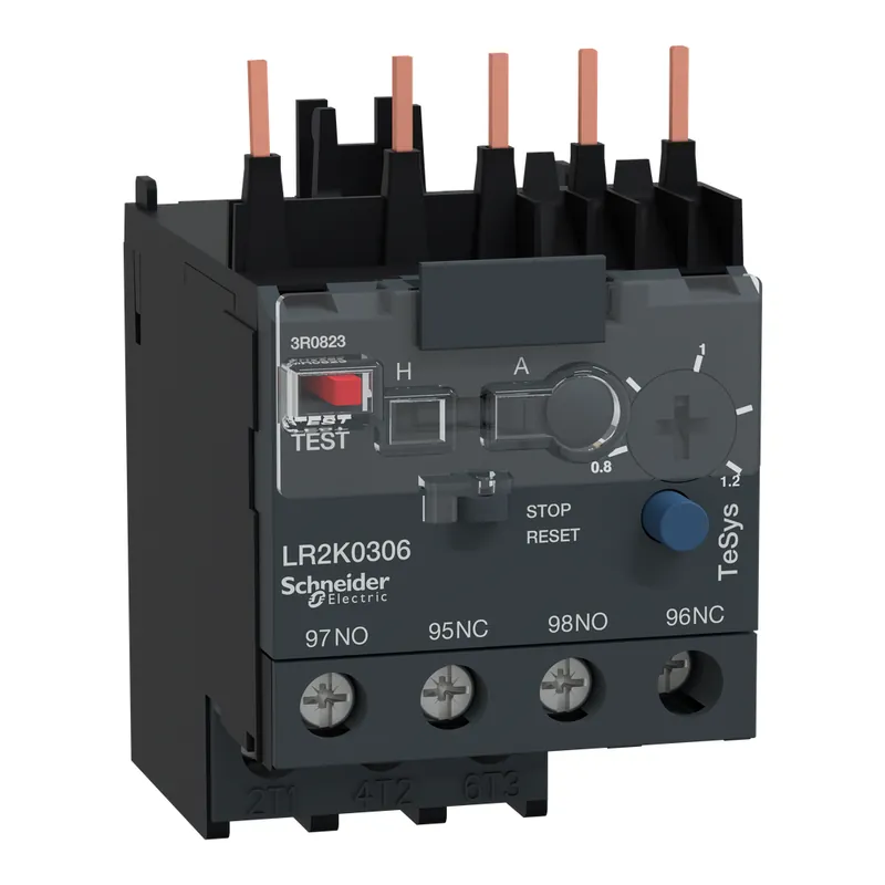 Schneider Electric LR2K0306 Square D 600 Volt 1.2 Amp 3-Pole 1NO 1NC Bi-Metallic Screw Clamp Terminal Thermal Overload Relay