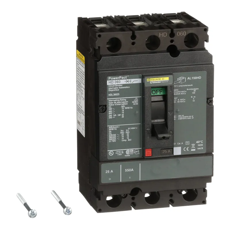Square D HDL36025 Square D HDL36025 600 Volt 25 Amp Molded Case Circuit Breaker