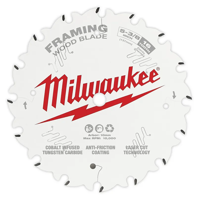 SK0517524-US20260702-105043-0 Milwaukee 48400522 16T Framing Circular Saw Blade 5-3/8 In 10 mm Arbor - Image 1