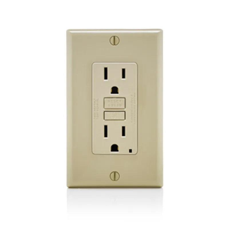 Leviton GFNT1-FI 15 Amp 125 Volt Receptacle Outlet 20 Amp Feed-Through Self-Test SmartLock Pro Slim GFCI