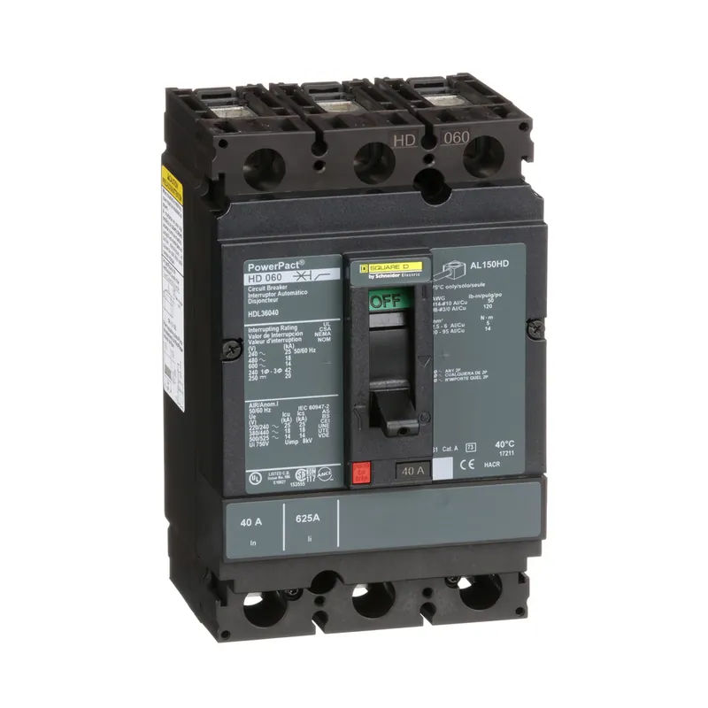 Square D HDL36040 600 Volt 40 Amp Molded Case Circuit Breaker