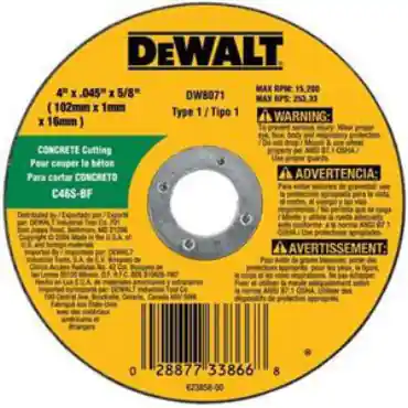 DeWalt DW8071 High Performance Masonry Cutting 4 in 60 Grit