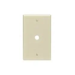 SK0518326-US20260702-105043-0 Leviton PJ11-T 1-Gang 0.406 Hole Telephone/Cable Wallplate, Midway Size - Light Almond - Image 1