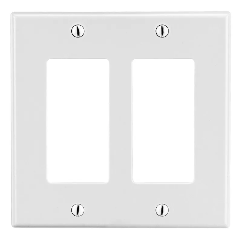 Hubbell Wiring Device-Kellems P262W Wallplate, 2-Gang, Polycarbonate, White
