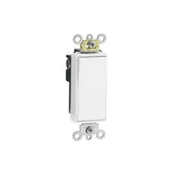Leviton 5691-2W Decora Plus Rocker Single-Pole AC Quiet Switch 15 Amp 120/277 Volt