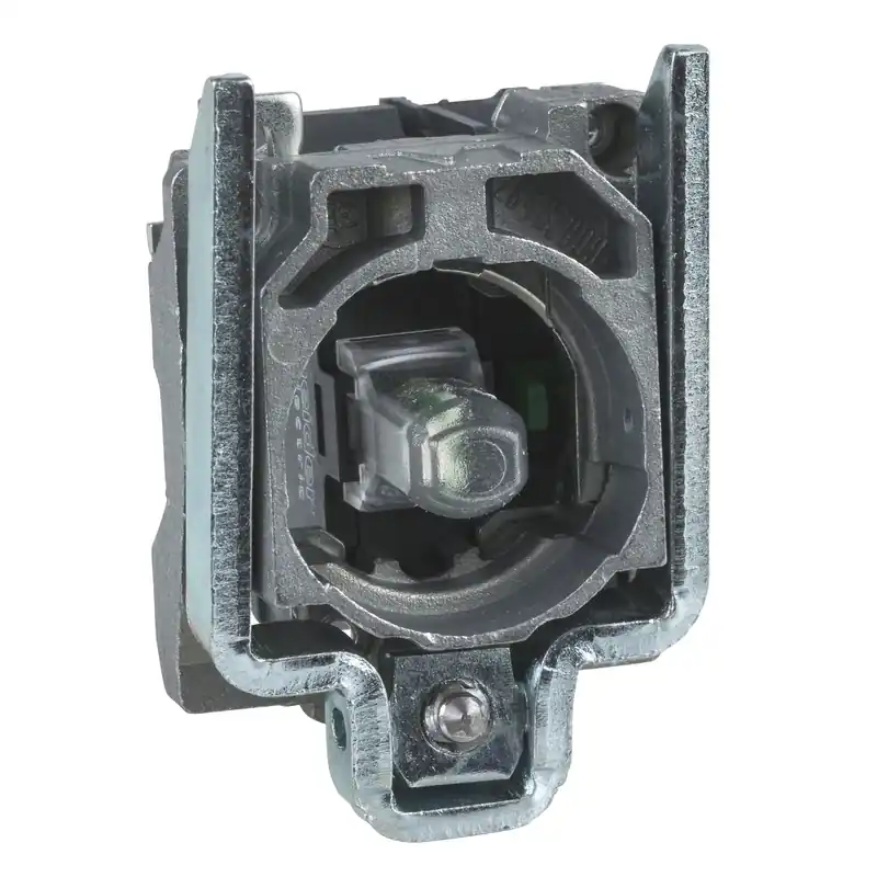 Schneider Electric ZB4BW0G12 Complete Body/Contact Assembly and Light Block Harmony XB4 Universal LED 1NC 110...120V