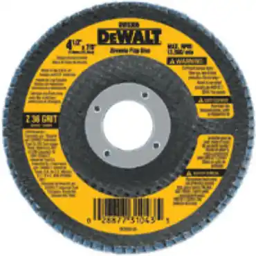 SK0518980-US20260702-105043-0 DeWalt DW8351 High Performance Type 27 Flap Discs 4-1/2 in Diameter 40 Grit - Image 1